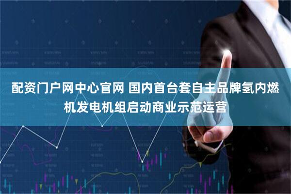 配资门户网中心官网 国内首台套自主品牌氢内燃机发电机组启动商业示范运营