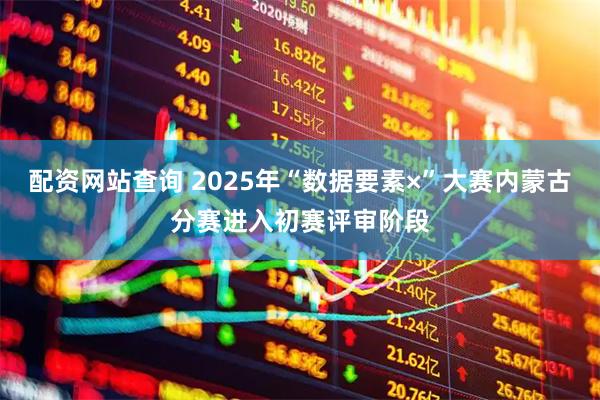 配资网站查询 2025年“数据要素×”大赛内蒙古分赛进入初赛评审阶段